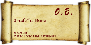 Orsós Bene névjegykártya
