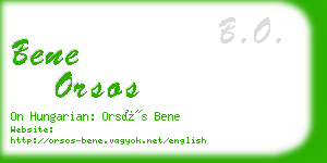 bene orsos business card